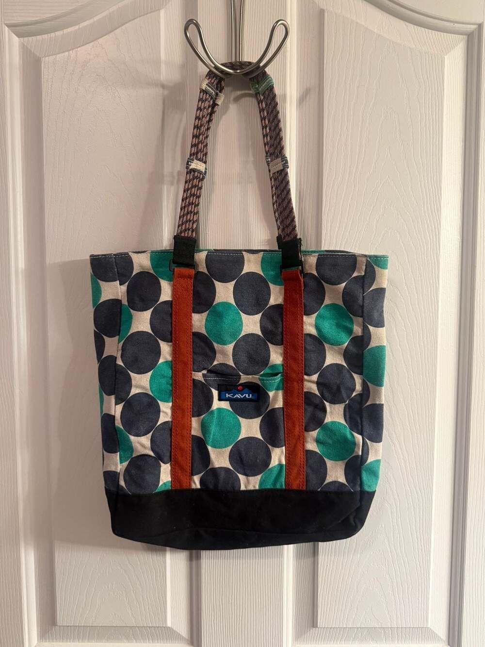 KAVU Market Bag Canvas Tote with Rope Handles in Sweet Dots